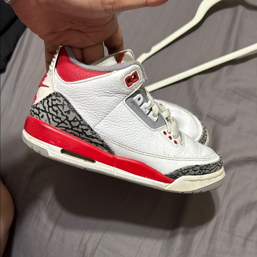 Jordan White and Red Sneakers Classic Design